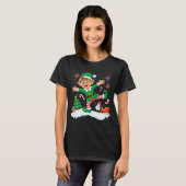 Christmas Dabbing Elf Tree Lights Boys Kids Dab Xm Tシャツ (正面フル)