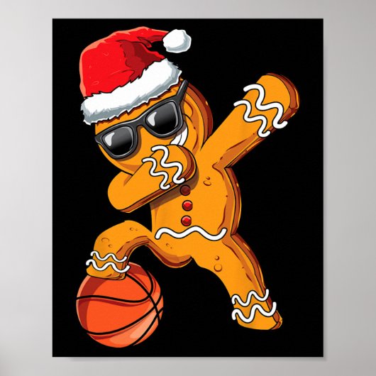 Christmas Dabbing Gingerbread Man Dab Cool Bysketb ポスター (正面)