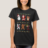 Christmas Dabbing Santa Claus Dabbing Snowman XM Tシャツ (正面)