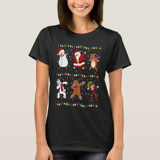Christmas  Dabbing Santa Claus Dabbing Snowman  XM Tシャツ (正面)