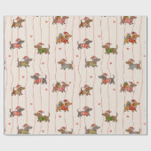 Christmas Dachshund  ラッピングペーパー (フラット)