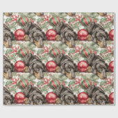 Christmas Dachshund ラッピングペーパー (フラット)