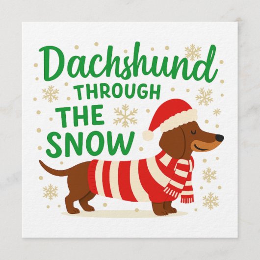 Christmas Dachshund Card/Invitation 招待状 (正面)