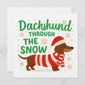 Christmas Dachshund Card/Invitation 招待状 (正面/裏面)