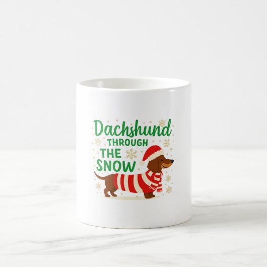 Christmas Dachshund Coffee Mug コーヒーマグカップ (中央)