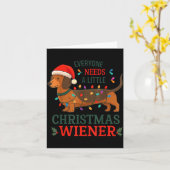 Christmas Dachshund Everyone Need Weiner Dog Pajam カード (黄色い花)