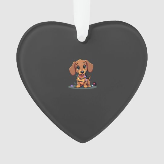 Christmas Dachshund Lights (1) オーナメント (正面)