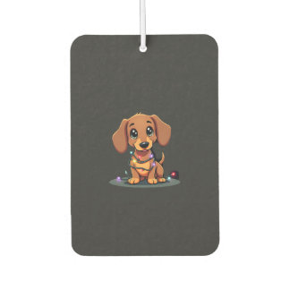 Christmas Dachshund Lights (1) カーエアーフレッシュナー