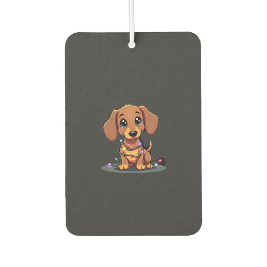 Christmas Dachshund Lights (1) カーエアーフレッシュナー (正面)