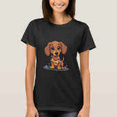 Christmas Dachshund Lights (1) Tシャツ (正面)