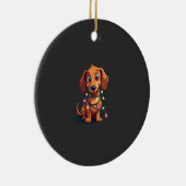 Christmas Dachshund Lights (3) セラミックオーナメント (右)