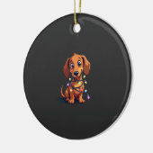 Christmas Dachshund Lights (3) セラミックオーナメント (左)