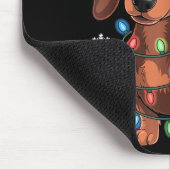 Christmas Dachshund Lights Santa Hat Holiday Dog L マウスパッド (コーナー)