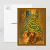 Christmas Dachshund Magic Postcard シーズンポストカード (正面/裏面)