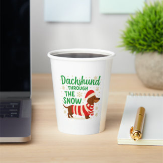 Christmas Dachshund Paper Cups 紙コップ