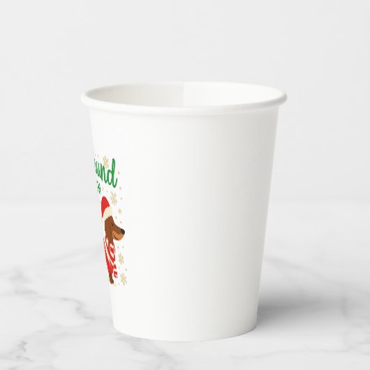 Christmas Dachshund Paper Cups 紙コップ (左)