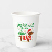 Christmas Dachshund Paper Cups 紙コップ (正面)