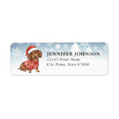 Christmas Dachshund Return Address Labels ラベル (正面)