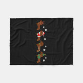 Christmas Dachshund Santa Hat Dog Lover Dog Mom Do フリースブランケット (正面(横))