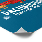 Christmas Dachshund Through The Snow Wiener Dog Sa ポスター (角)