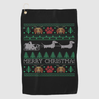 Christmas Dachshund Wiener Dog Dachshund Ugly Chri ゴルフタオル
