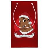 Christmas dad/ young man cartoon スモールペーパーバッグ (裏面)