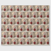 Christmas Dalmatian Dog In a Red Sweater ラッピングペーパー (フラット)