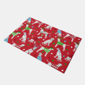 Christmas Dalmatian Doormat ドアマット (アングル)