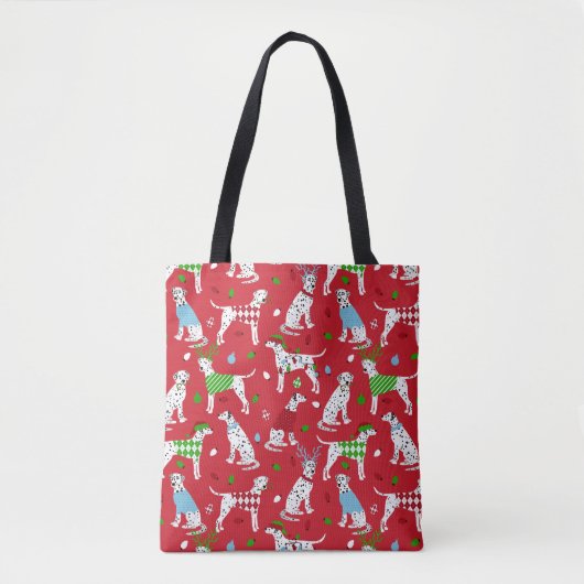 Christmas Dalmatian Tote Bag トートバッグ (正面)