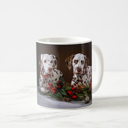 Christmas Dalmatians コーヒーマグカップ (正面右)