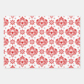 Christmas Damask Pattern on Custom Background ラッピングペーパーシート (正面2)