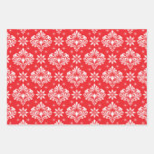Christmas Damask Pattern on Custom Background ラッピングペーパーシート (正面)