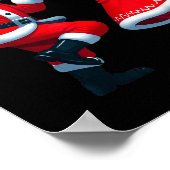 Christmas Dancing Black African American Santa Mrs ポスター (角)