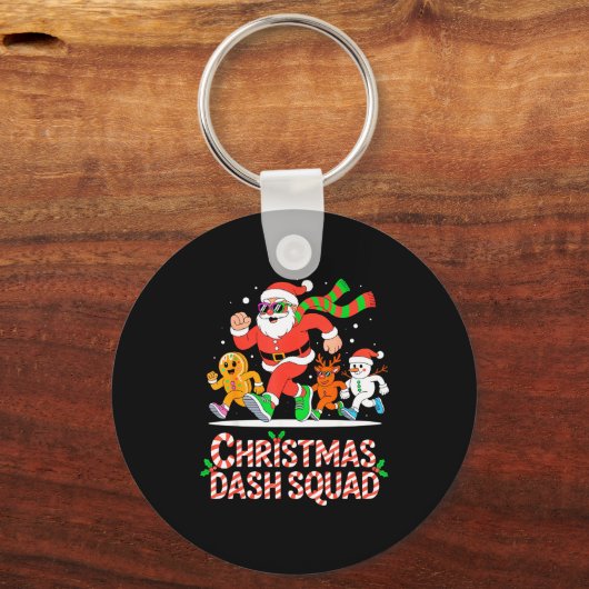 Christmas Dash Squad Running Runner Marathon Team  キーホルダー (正面)