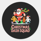 Christmas Dash Squad Running Runner Marathon Team  ラウンドシール (正面)