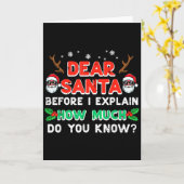 Christmas Dear Santa Before I Explain Funny Xmas W カード (黄色い花)