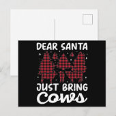 Christmas Dear Santa Bring The Cows Animal Farm ポストカード (正面/裏面)