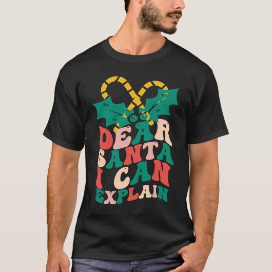 Christmas Dear Santa I Can Explain Family Tシャツ (正面)