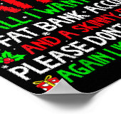 Christmas Dear Santa I Want Skinny Body & Fat ポスター (角)