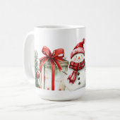 Christmas Decor with Gifts, Branches, and Candy コーヒーマグカップ (正面左)