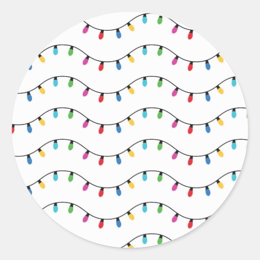 Christmas Decoration Cute Xmas Light Pattern ラウンドシール (正面)