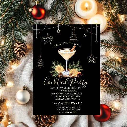 Christmas Decorations Cocktail Orange Christmas  招待状