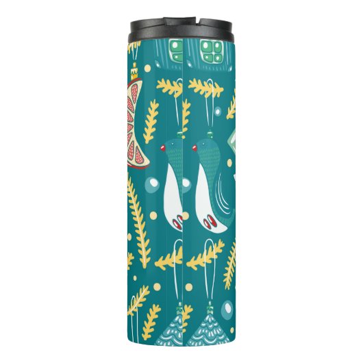 Christmas decorations seamless pattern. Bright col タンブラー (裏面)