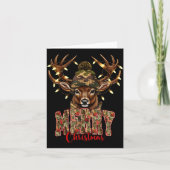 Christmas Deer Camouflage Hunting Camo Reindeer &a カード (正面)