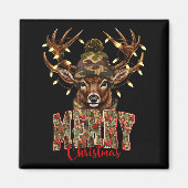 Christmas Deer Camouflage Hunting Camo Reindeer &a マグネット (正面)