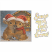 Christmas Deer Couple under Cozy Cabin Lights シール (正面)