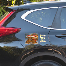 Christmas Deer Couple under Cozy Cabin Lights シール