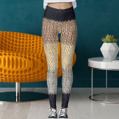 Christmas Deer Embroidery Wool Graphic Stripe Knit レギンス