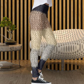 Christmas Deer Embroidery Wool Graphic Stripe Knit レギンス