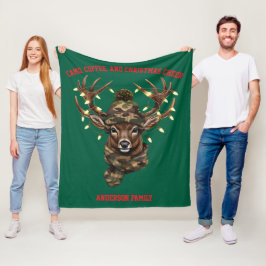 Christmas deer Fleece Blanket フリースブランケット